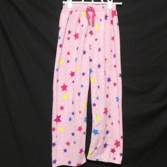 CHILDREN'S PLACE | medium 7/8 | Pink Star Print Fleece Pajama / Loungewear Pants - Picture 1 of 16
